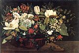 Gustave Courbet Basket of Flowers painting